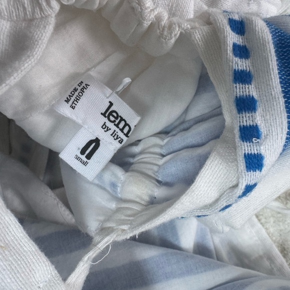 Lemlem LeLisa Deep V-Neck Stripe Maxi Dress Cover-Up White Eshe Blue - Picture 6 of 7